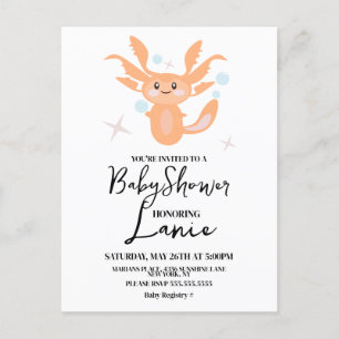 Carte Postale Pastel Axolotl Océan Baby shower Créature