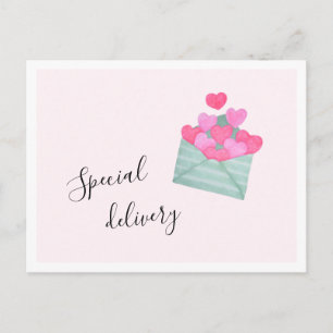 Carte postale Pastel Coeurs de l'Enveloppe Saint-V