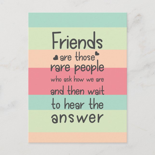 Carte Postale Pastel Cute Friends rare Friendship Citation Grand (Devant)