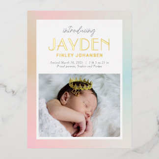 Carte postale Pastel Delight Foil Faire-part de na