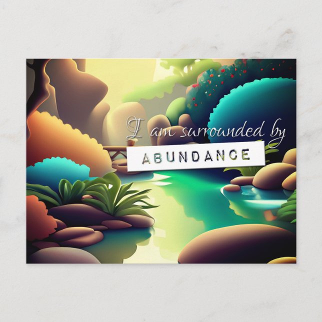 Carte Postale Pastel Droit de l'attraction Abondance Affirmation (Devant)