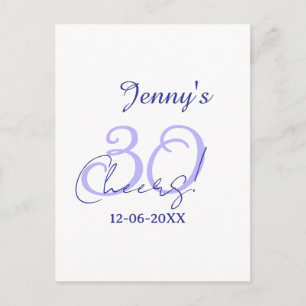 Carte Postale Pastel félicitations 30ème anniversaire violet élé