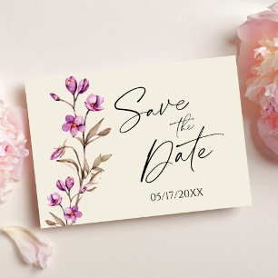 Carte Postale Pastel Fleur sauvage Boho Wedding Enregistrer La D