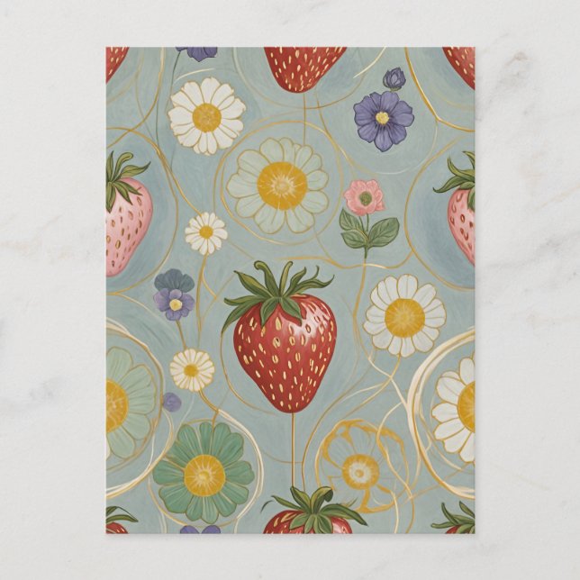 Carte Postale Pastel Floral & Berry Délice (Devant)
