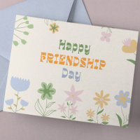 Pastel Green et Orange Floral Friendship Day
