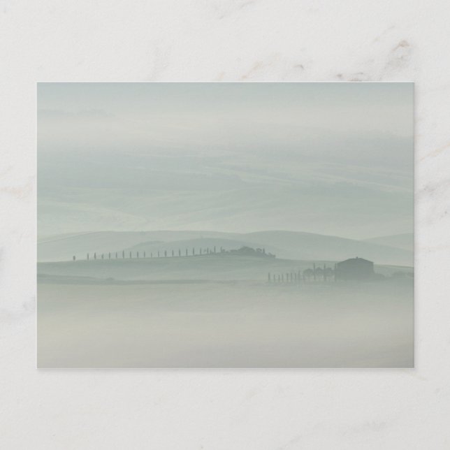 Carte Postale Pastel matin dans la brouillard toscane (Devant)