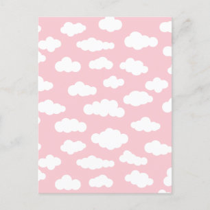 Carte Postale Pastel Nuages Asthétique Blanc Et Rose Art