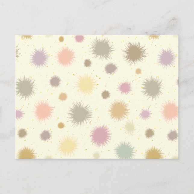 Carte Postale Pastel Party Pollen - motif sans soudure. (Devant)