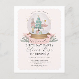 Carte Postale Pastel Pink Christmas Nutcracker fête d'anniversai