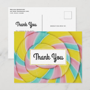 Carte Postale Pastel Rainbow Spiral Merci de bonbon
