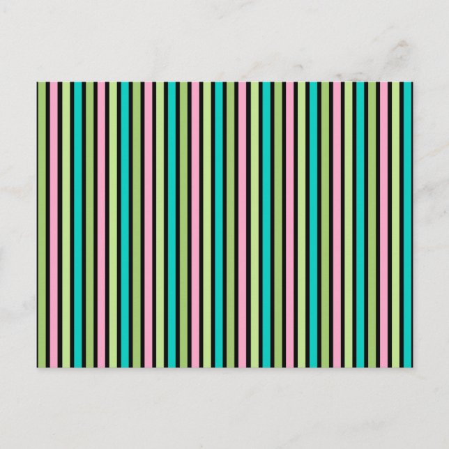 Carte Postale Pastel Rainbow Vertical Lines Geometric Pink Green (Devant)