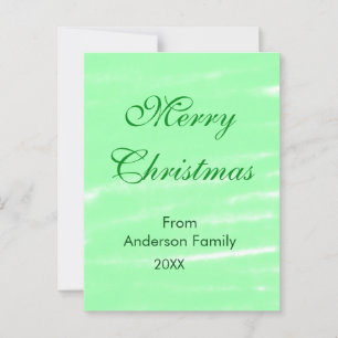 Carte Postale Pastel vert aquarelle merry noël moderne deux