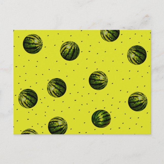 Carte Postale pastèque jaune avec graines (Devant)