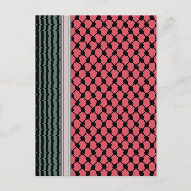 Carte Postale Pastèque palestinienne Hatta Keffiyeh Kufiya Folk (Devant)