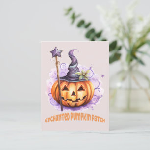 Carte Postale Patch Citrouille enchanté - Joli Jack-o’-Lantern