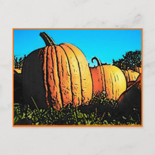 Carte Postale Patch Citrouille Halloween en journée