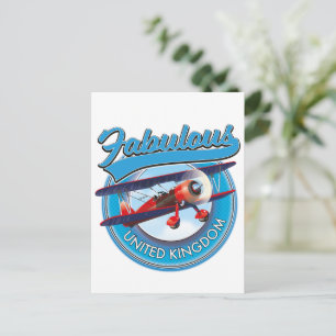 Carte Postale Patch de voyage au Royaume-Uni fabuleux.