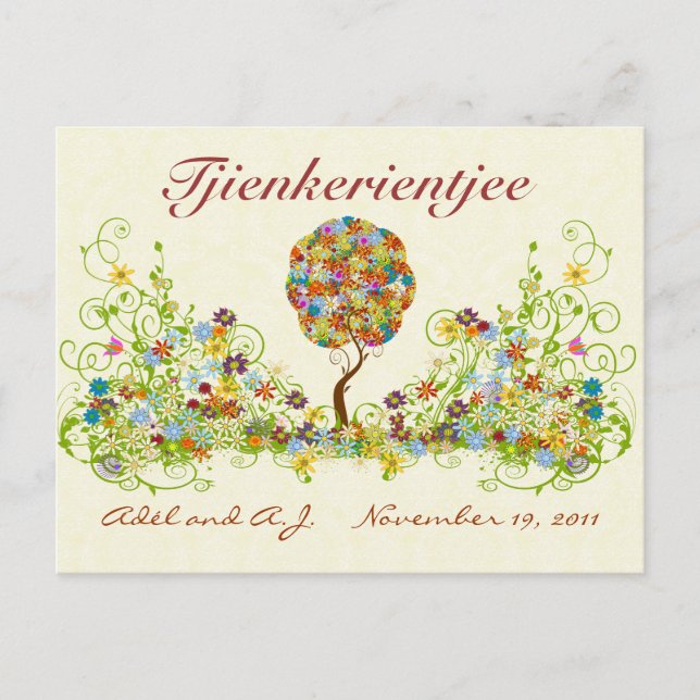 Carte Postale Patchwork Flower Love Merci Post Card (Devant)
