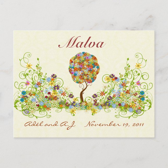 Carte Postale Patchwork Flower Love Merci Post Card (Devant)