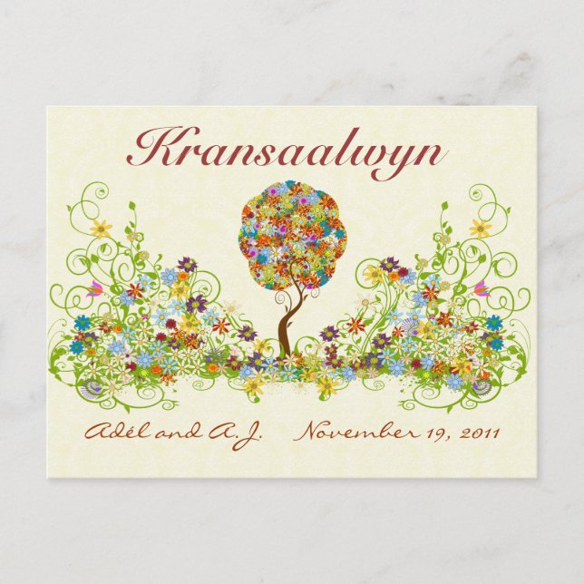 Carte Postale Patchwork Flower Love Merci Post Card (Devant)