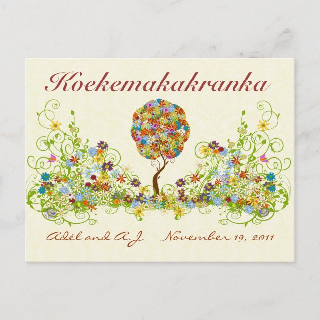Carte Postale Patchwork Flower Love Merci Post Card (Devant)