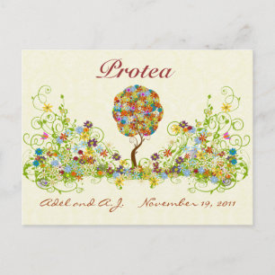 Carte Postale Patchwork Flower Love Tree Numéro/Noms de table