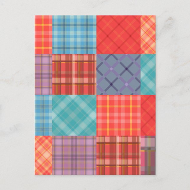 Carte Postale Patchwork Madras (Devant)