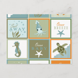 Carte Postale Patchwork océanique