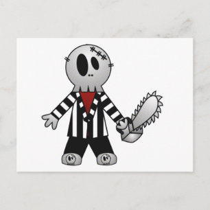 CARTE POSTALE PATCHY CHAINSAW HALLOWEEN SKELETON