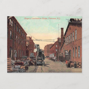 Carte Postale Paterson, New Jersey, Locomotive Shop Vintage