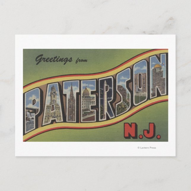 Carte Postale Paterson, New Jersey - Scènes de grandes lettres (Devant)