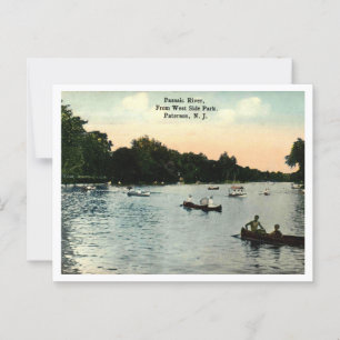 Carte Postale Paterson NJ Passaic River Canoeing 1914 Vintage