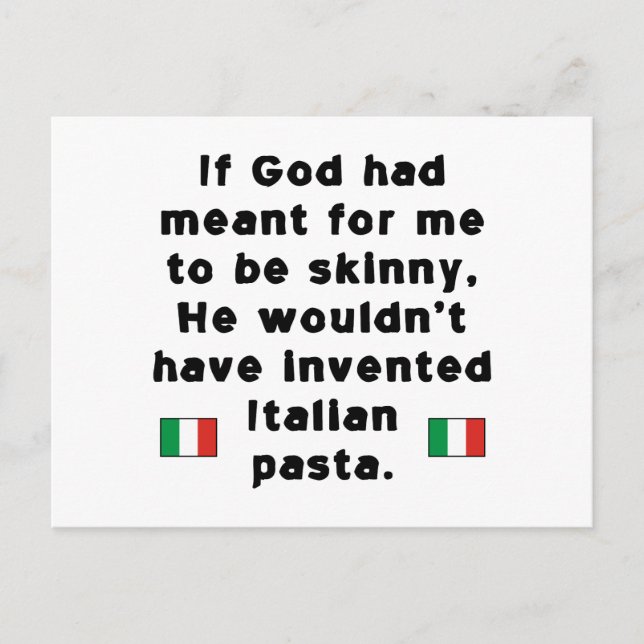 Carte Postale Pâtes Italiennes Minces (Devant)