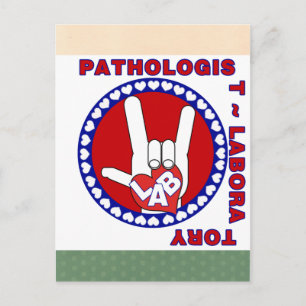 CARTE POSTALE PATHOLOGUE CARRÉ ASL LOVE LOGO