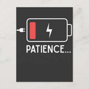 Carte Postale Patience amusante maman et papa Batterie basse Nou