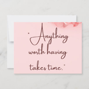 Carte Postale Patience rose - Poster de citation motivationnelle