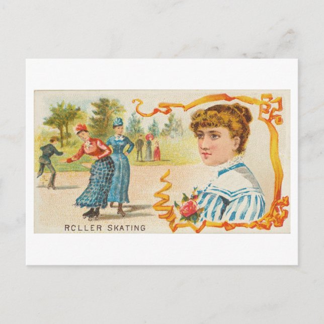 Carte Postale Patinage à rouleaux vintage (Devant)