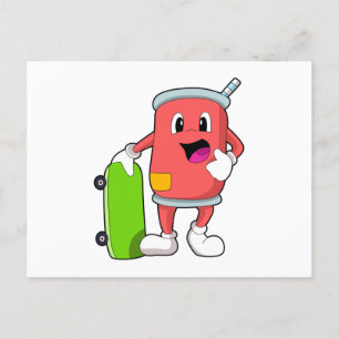 Carte Postale Patinage avec skateboard