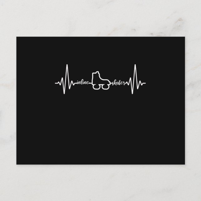 Carte Postale Patinage en ligne Heartbeat Rollerblading Roller S (Devant)