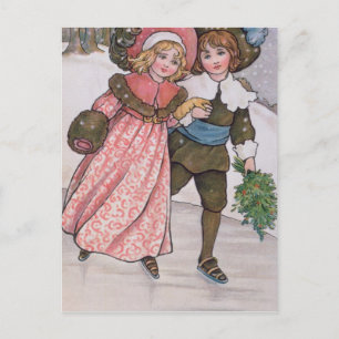 Carte Postale Patinage pour filles et garçons