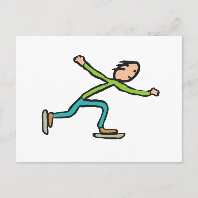Carte Postale Patinage sur glace (Devant)