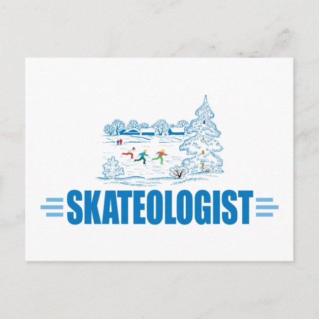 Carte Postale Patinage sur glace amusant (Devant)