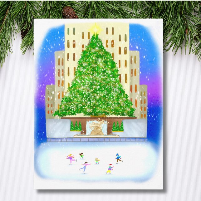 Carte Postale Patinage Sur Glace Au Rockefeller Center (Créateur téléchargé)