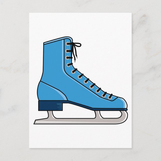Carte Postale Patinage sur glace bleu (Devant)