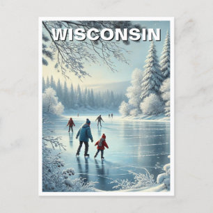 Carte Postale Patinage sur glace du Wisconsin