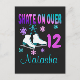 Carte Postale Patinage sur glace sur plus Anniversaire Patineuse