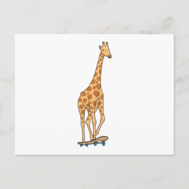 Carte Postale Patineur girafe skateboard (Devant)