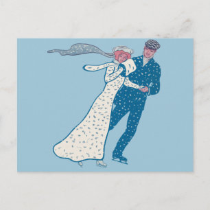 Carte Postale Patineur vintage