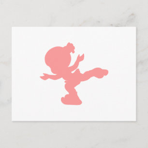 Carte Postale Patineuse de glace rose