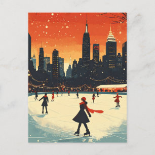 Carte Postale Patinoire festive de New York à Noël